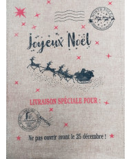 Panneau Noël Sacs Jouets DIY - Effet Jute Polyester