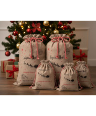 Panneau Noël Sacs Jouets DIY - Effet Jute Polyester