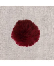 Pompon fourrure artificielle 10 cm - Bordeaux