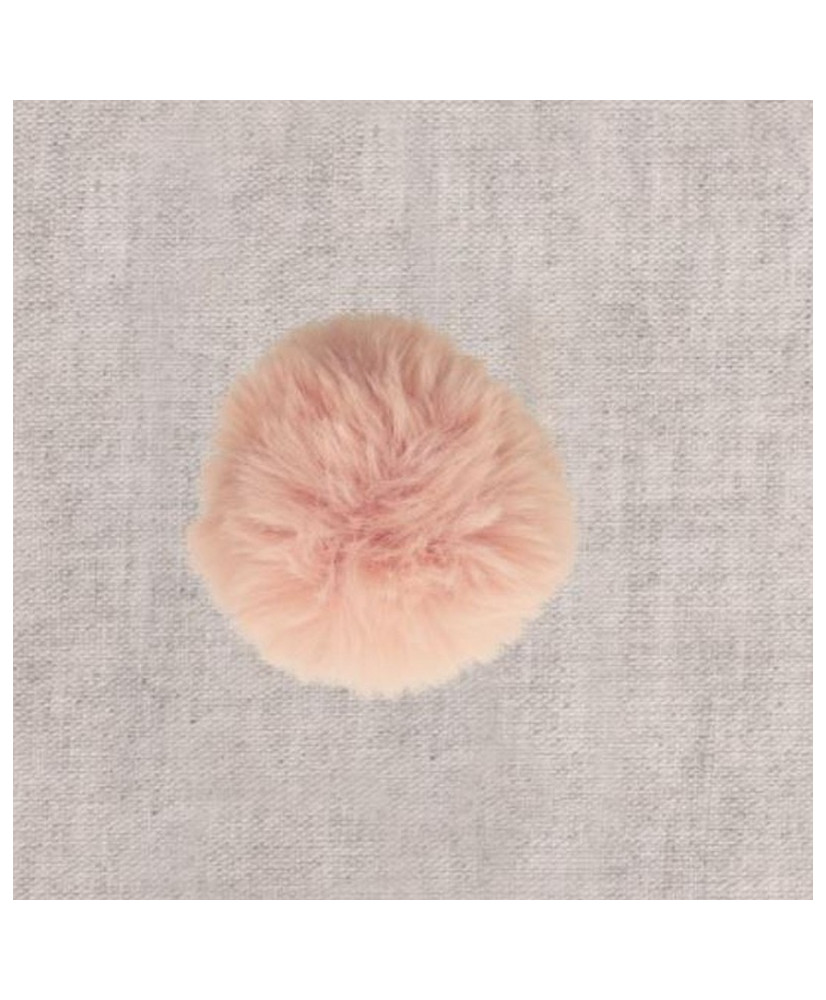 Pompon fourrure artificielle 10 cm - Rose
