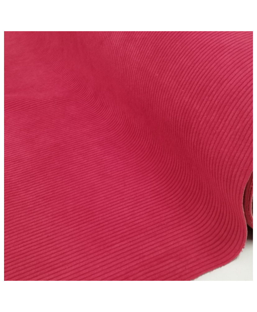 Velours côtelé d'ameublement - Huggy Tomate