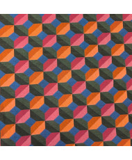 Jacquard Fabric “Paola” All Over Green/Fuchsia