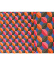 Jacquard Fabric “Paola” All Over Green/Fuchsia