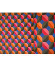 Tissu Jacquard Paola all over vert/fuchsia