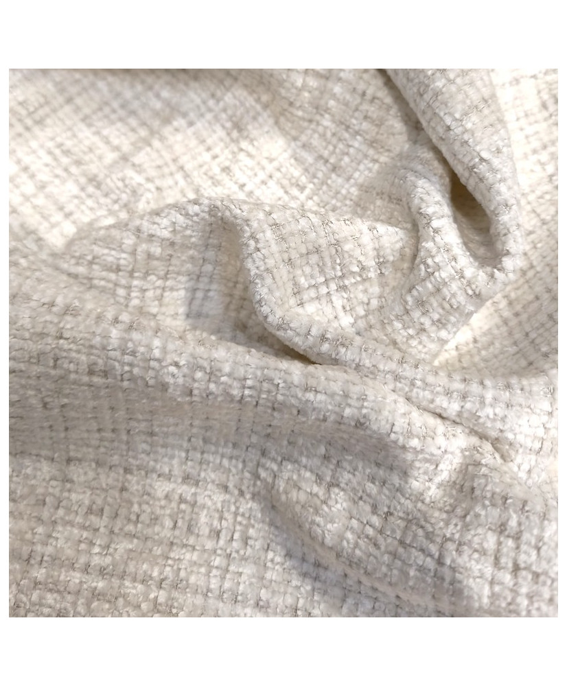 "Balmes" Chenille Velvet – White