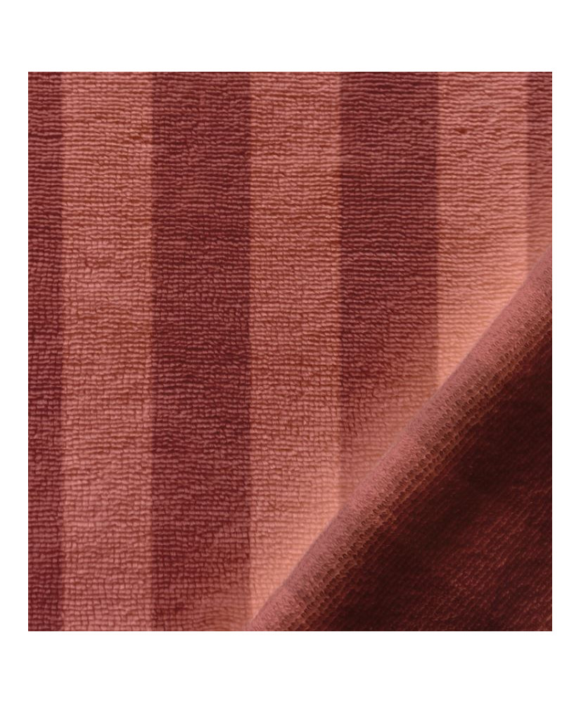 "Pink Burgundy Striped Terry Cloth – Cotton Bamboo Blend"