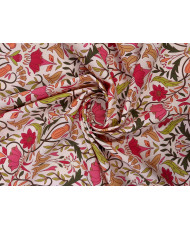 Coton imprimé ALPHONSE Pêche / Rose