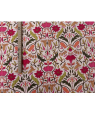 Coton imprimé ALPHONSE Pêche / Rose