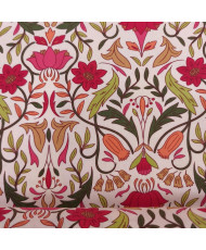 Coton imprimé ALPHONSE Pêche / Rose