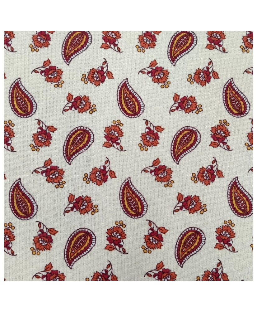 copy of Cretonne Fabric – Arlésienne All Over on Ivory/Orange Background