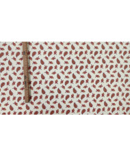 Coupon Tissu Cretonne Arlésienne All over fond ivoire/orange 2 m