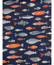 Coupon Cretonne Poissons Marine 2 m