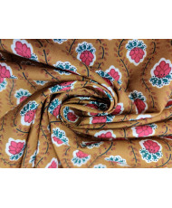 Coupon tissu coton 'Fleurette' peanut