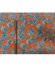 Mini Maharani Cretonne Fabric – Blue/Orange (100% Cotton)"