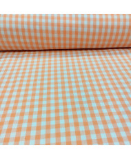 Tissu tissé teint à carreaux mandarine