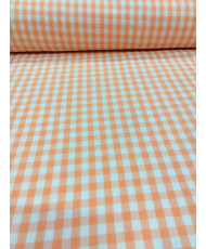 Tissu tissé teint à carreaux mandarine