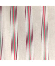 Tissu Suzy - Cretonne 100% coton- Rayure Fond Ivoire