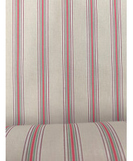 Tissu Suzy - Cretonne 100% coton- Rayure Fond Ivoire