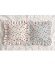 Tissu Suzanne - Cretonne 100% coton Fond Bleu clair