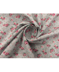 Tissu Suzanne - Cretonne 100% coton Fond Bleu clair