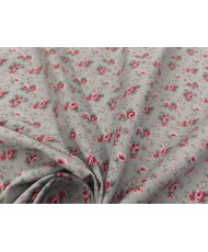 Tissu Suzanne - Cretonne 100% coton Fond Bleu clair