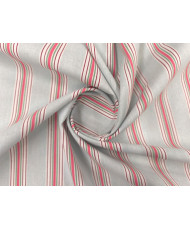 Tissu Suzy - Cretonne 100% coton- Rayure fond bleu clair