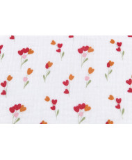 copy of White Double Gauze Fabric with Red Embroidered Hearts – 135 cm