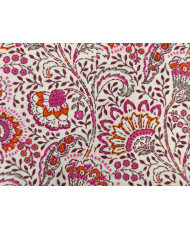 Indian Floral Cotton Cretonne – Fuchsia & Copper