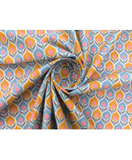 Cretonne Luka turquoise/jaune