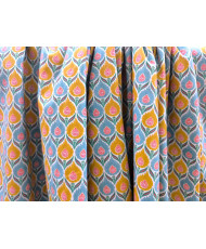 Cretonne Luka turquoise/jaune