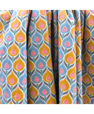 Cretonne Luka turquoise/jaune