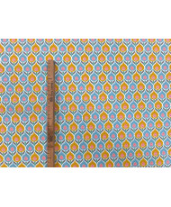 Cretonne Luka turquoise/jaune