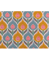 Cretonne Luka turquoise/jaune