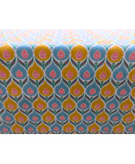 Cretonne Luka turquoise/jaune