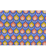 copy of Cretonne Luka turquoise/jaune