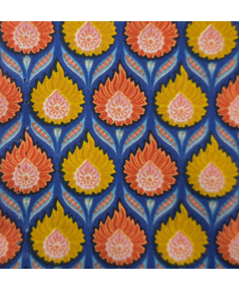 copy of Cretonne Luka turquoise/jaune