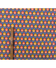 copy of Cretonne Luka turquoise/jaune