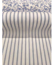 Tissu percale régence bleu