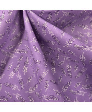LAVANDIN Printed Cretonne Fabric - Violet Background