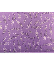 Tissu Cretonne LAVANDIN fond violet