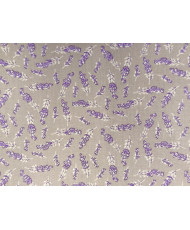 LAVANDIN Printed Cretonne Fabric - Linen-colored background
