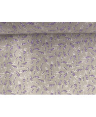 Tissu Cretonne LAVANDIN fond Lin