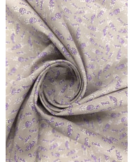 Tissu Cretonne LAVANDIN fond Lin