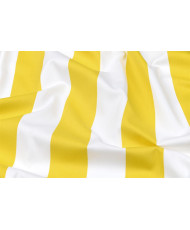 Yellow and White Striped Coated Cotton Fabric - 160 cm Width