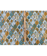 Coupon tissu cretonne Herboriste