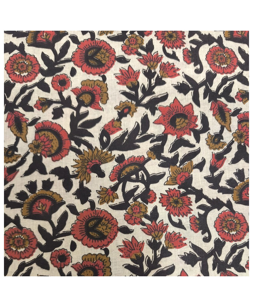 copy of Tissu coton Jardin d'Orient : Tissu Coton aux Motifs Floraux et Cachemire