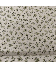 Tissu "Mini olive noire" effet lin
