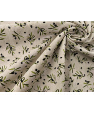 Tissu "Mini olive noire" effet lin