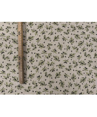 Tissu "Mini olive noire" effet lin