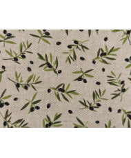 Tissu "Mini olive noire" effet lin
